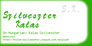 szilveszter kalas business card